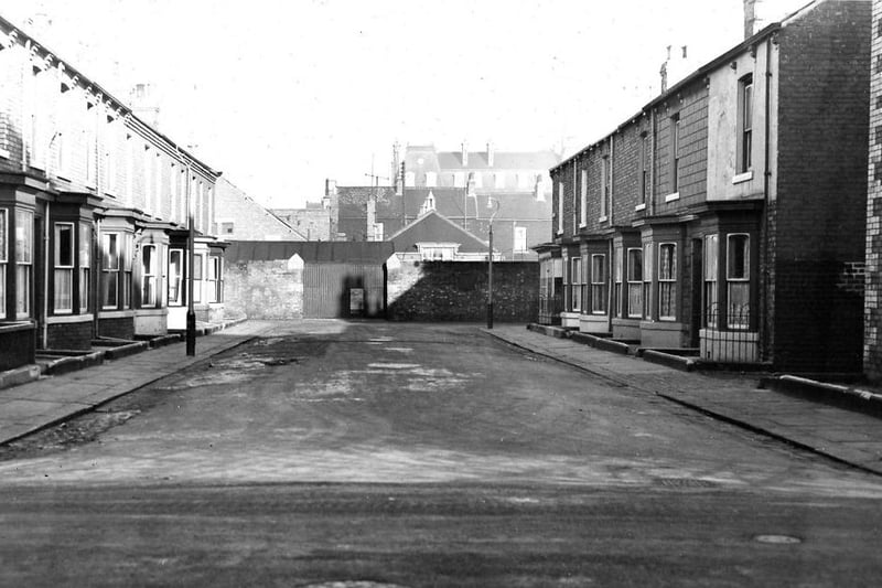 Peckett Street looking north from Thornton Street in a photo which is thought to be from the mid 1950s.  Photo: Hartlepool Library Service.