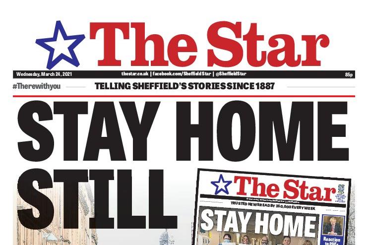 The Sheffield Star today leads on the city looking back on an emotional year of lockdown, with a 16-page supplement. The paper has said "vaccination success" and "falling death rates bring light at the end of the tunnel."