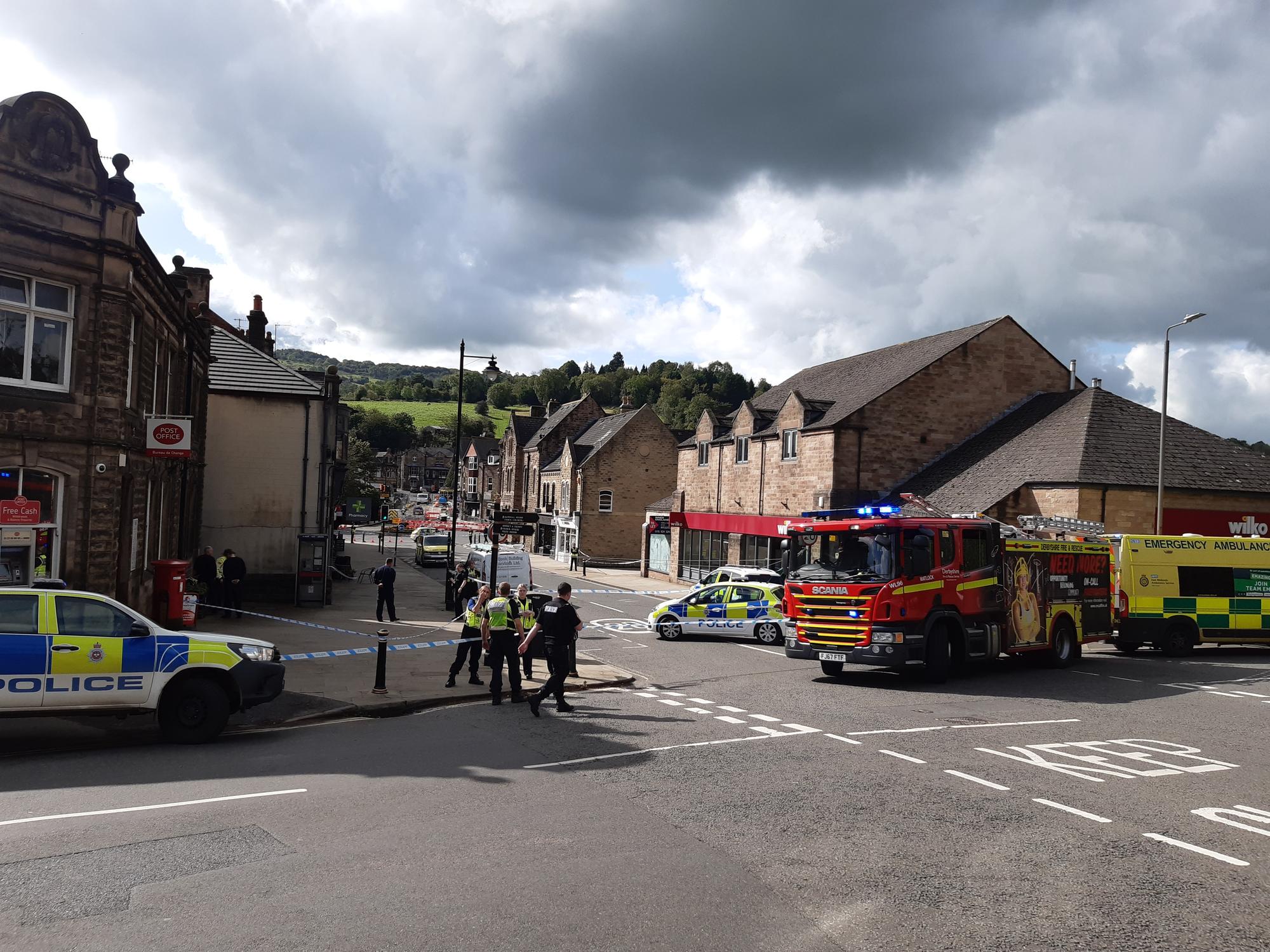 Man dies after incident in Derbyshire town centre sees road cordoned ...