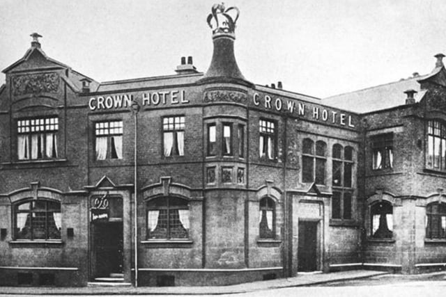 The imposing Crown Hotel is seen here in 1902. It used to stand on the site of the old Adam and Eve nightclub on Lordsmill Street. The Crown was demolished in 1966.