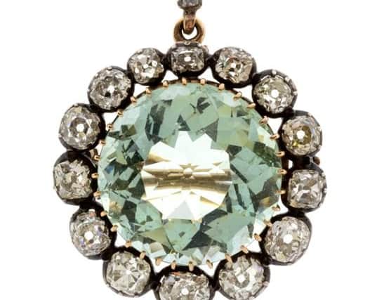 Early 20th Century aquamarine and diamond-set pendant brooch raised £5,000 at auction.