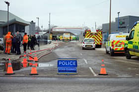 The fire was reported to involve around 100 cars at the scrap yard.