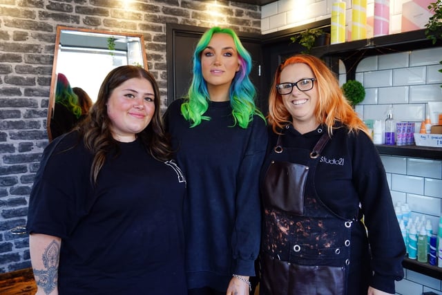 Studio 21 picked up several nominations. The salon is on High Street, in Eckington. They offer various beauty treatments including; eye lash extensions and brow treatments. Pictured is Molly Bateman, Lizzy Browne and Rebecca Selby.