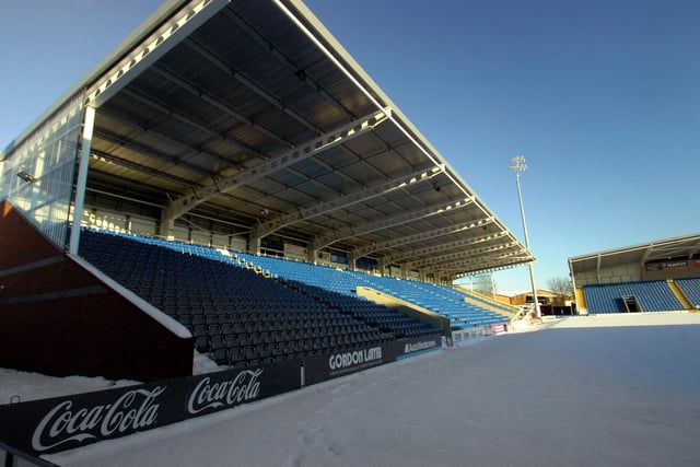 Chesterfield FCs b2net stadium in the snow in December 2010
