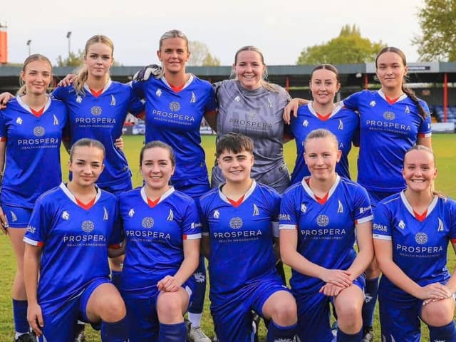 The Chesterfield Ladies side just before the start of the match