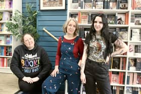 Megan, Louisa and Mia at 2nd Chapter book shop, Matlock
