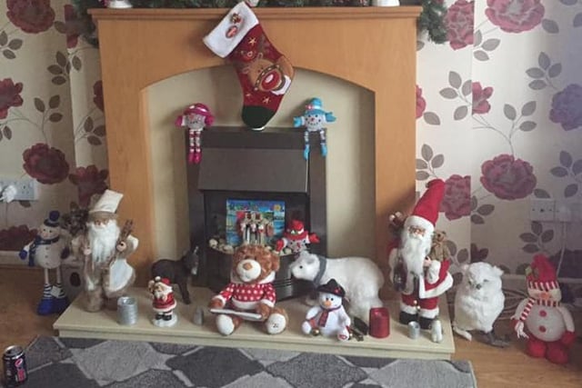 Nicola Britton said she hadn't put her tree up yet, but she'd made a start with these lovely festive figures on her fireplace mantel.