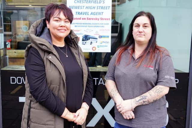 Maria Burgess, manager of A-Line Taxis and staff member Amy Elliott.