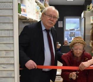 Councillor Steve Fritchley, Bolsover District Council leader, at the official opening of the new community shop in Shirebrook.