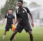 Rafiq Lamptey and Chesterfield team-mate Danny Anisjko