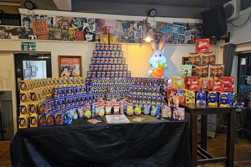 400 eggs were donated by local people and businesses. 300 were given to children who attended the event with the rest being donated to local community groups.