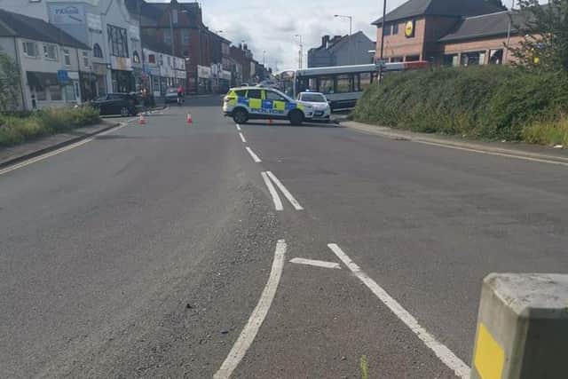 Whittington Moor Roundabout closed after 'incident'. Photo: Clay Cross SNT via Facebook.