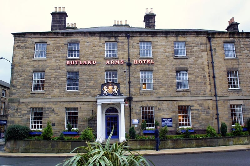 The Rutland Arms Hotel was built in 1804 to accommodate wealthy travelers visiting Buxton, learning to enjoy the growing popular pastime of tourism. It quickly became renowned as 'Derbyshire's most famous inn' and offered state-of-the-art stables for up to 60 horses, modelled on that of a stately home. For over 90 years the Inn was managed by Mrs. Ann Greaves, the creator of the world-famous Bakewell pudding. 
The culinary influences remain today and the hotel offers a selection of quality dining and nightlife experiences. There are 32 beautifully appointed ensuite bedrooms to choose from either located in the main hall or across the courtyard.  Telephone: 01629 812812