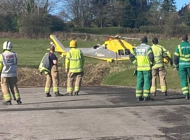 Police officers, fire crews and an air ambulance responded to the incident.