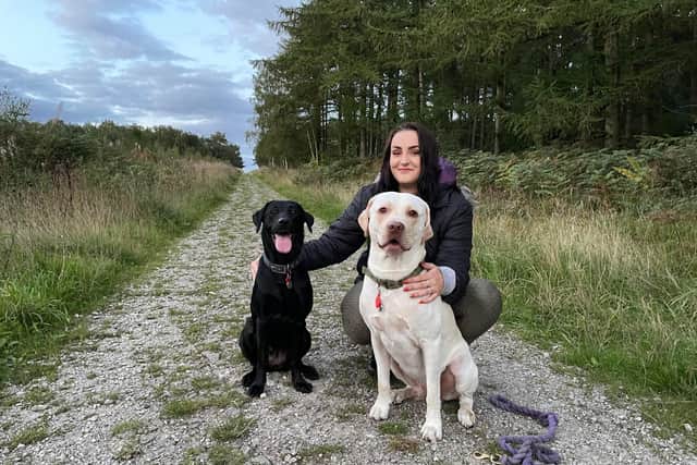 Lucy moved to Chesterfield with her two labradors Benji and Lola.