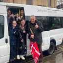 Children setting off for Derbyshire Children's Holiday Centre.