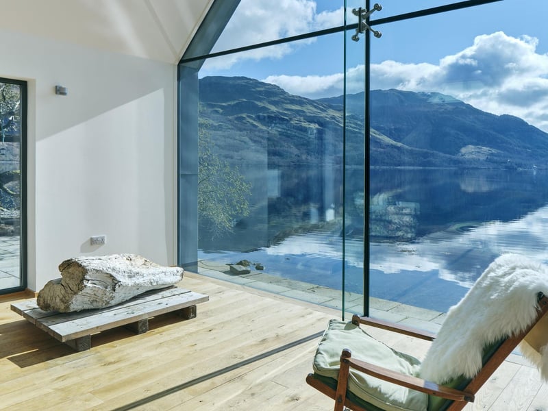 Glass wall in the lounge
