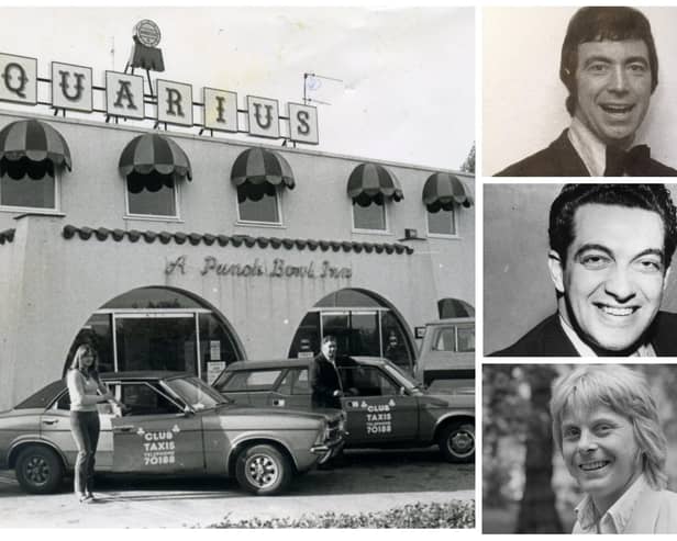 Comedian, singer and former compere Bernie Clifton and singers Frankie Vaughan and Joe Brown, pictured from the top, all performed at the Aquarius. (Photos: Neil Anderson/Dirty Stop Outs, Getty Images).