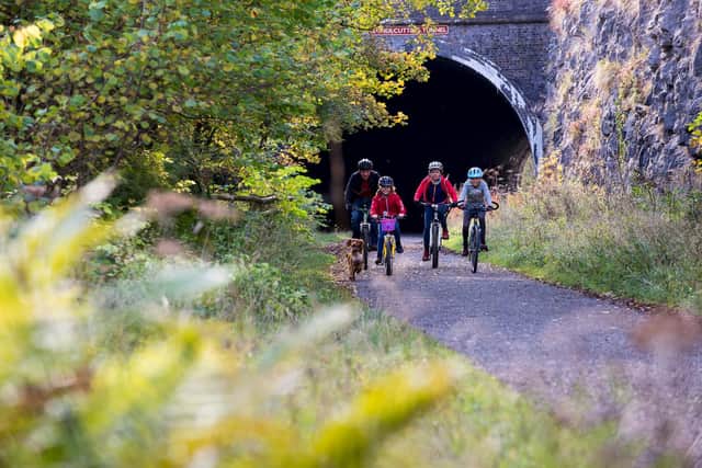 Cycling is a popular way to travel along the Monsal Trail. Photo by Daniel Wildey