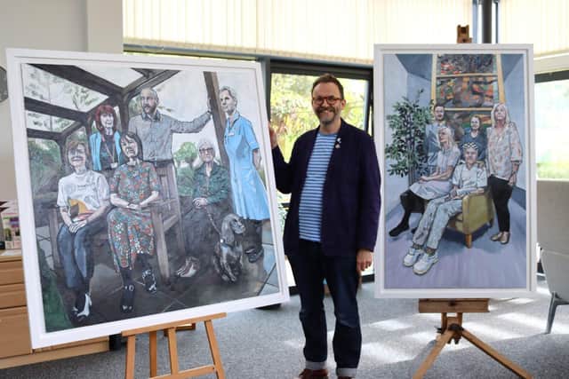 Nottinghamshire artist unveils portraits of Treetops Hospice staff and volunteers