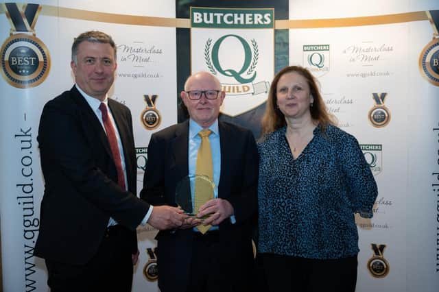 Arthur Wright of CN Wright receives his award for best pork pie.