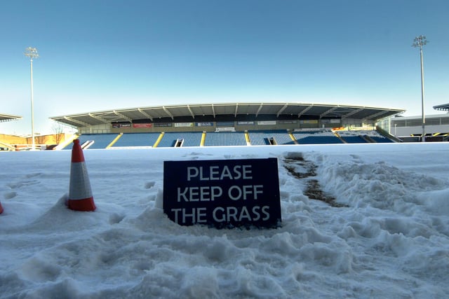 Snow inside the Stadium in December 2010