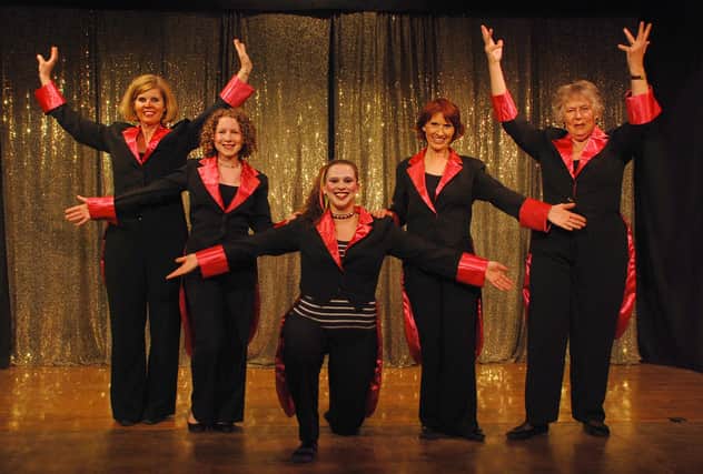 Sally Craike, Louise Whiteley, Gemma Rogers, Becky Winstanley and Angie Ward, left to right, in Curtain Up performed by Hathersage Players