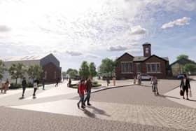 An artist's impression of how the regeneration of teh town could look. Image: Clay Cross Town Board