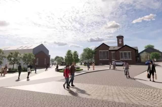 An artist's impression of how the regeneration of teh town could look. Image: Clay Cross Town Board