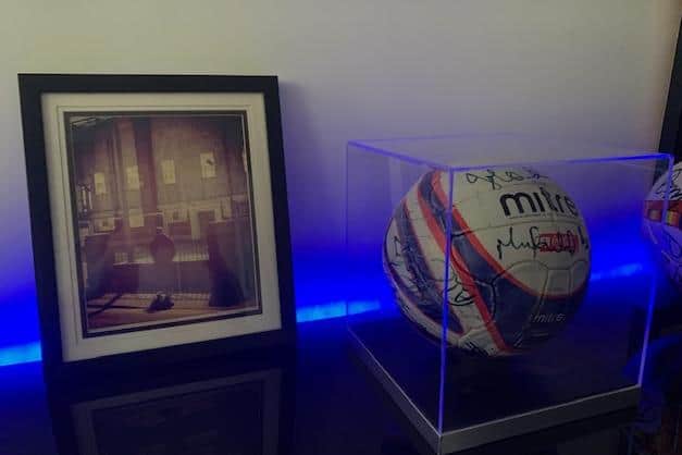 Robert Sheriff bought the match ball from the last game at Saltergate at auction.
