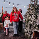 Family at Bluebells Farm Park's Christmas Event 