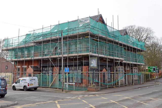 Work continues on the Victoria Hotel, at Lowgates, Staveley, but part of the planning application has been rejected because of parking concerns.