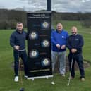 From left, Matt Wheatcroft, Kevin Booth and Stephen O'Brien at Morley Hayes gold club.