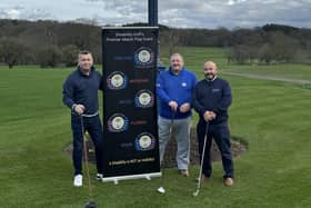 From left, Matt Wheatcroft, Kevin Booth and Stephen O'Brien at Morley Hayes gold club.