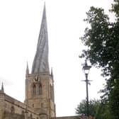 The world famous Chesterfield Crooked Spire. The students love to visit, climb the steps and listen to the stories about why the spire is crooked.