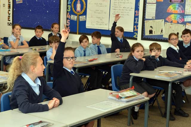 A Year 5 lesson at St Mary's School in Chesterfield, the most oversubscribed primary school in north Derbyshire for the 2021/22 academic year.