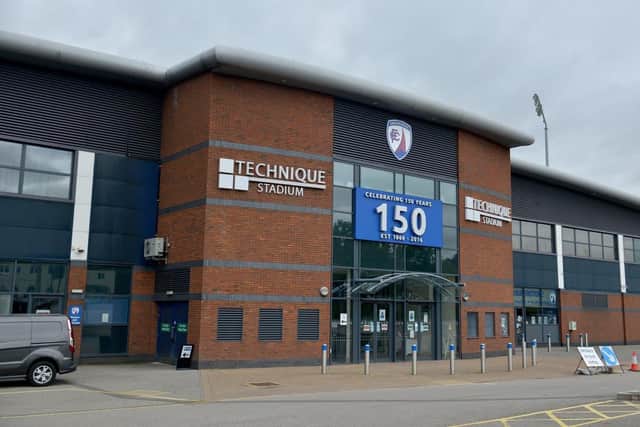 It was during the second half of Chesterfield Football Club’s National League playoff semi-final at the Technique Stadium when the drone was seen flying over and inside the ground.