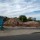 The Chestefield Hotel building is now just a heap of rubble