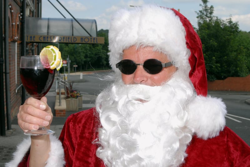 John Curbbun as Father Christmas at the Chesterfield Hotel in Chesterfield in July 2007