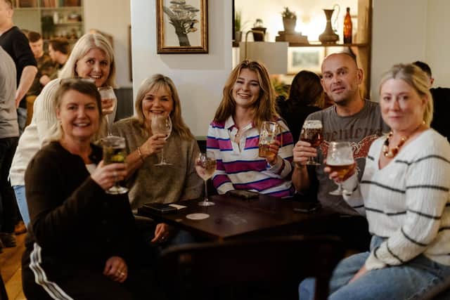 Customers raise a glass on opening night at Greyhound Cromford (photo: Chris Terry photography)