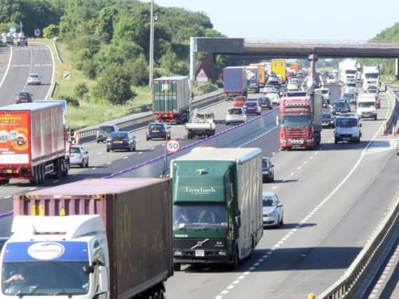 A lane is closed on the M1 near Chesterfield for emergency pot hole repairs. Picture for illustrative purposes only.