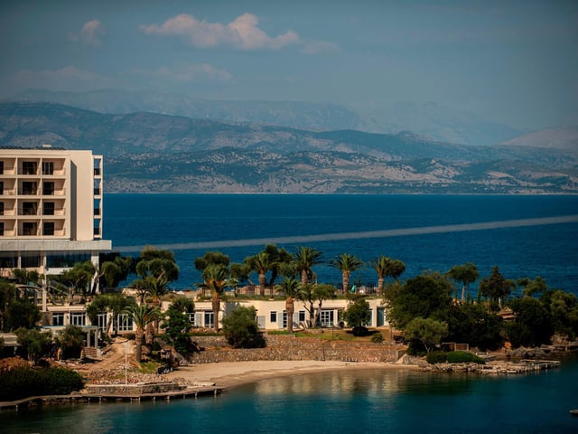 Here's Corfu island - flights to Corfu, Crete, Kefalonia, Kos, Rhodes and Zante are available from Doncaster Sheffield Airport.
