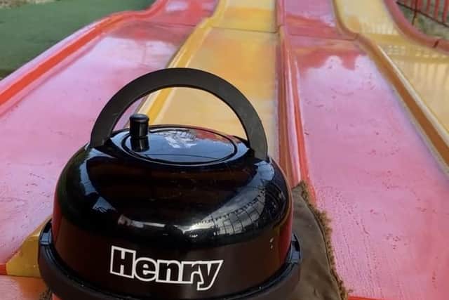 Henry enjoyed taking on the slides at Sherwood Forest Fun Park.