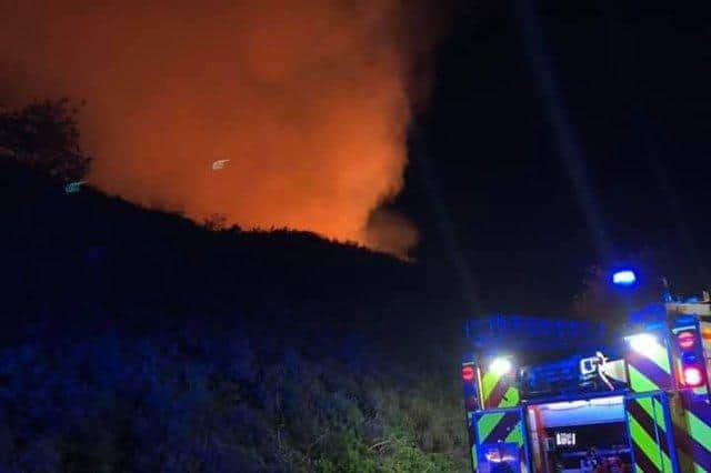 A fire at The Dale in Hathersage (pic: Hathersage fire station).