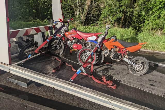 Derbyshire police seized the two bikes in Hollingwood on Monday