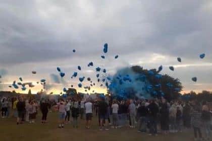 Over a hundred people attended a balloon release to commemorate Billy Pearson.