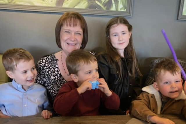 Linda Ellison with her grandchildren, Molly, (10), Theo, (6) Jesse, (5), and Noah, (4),