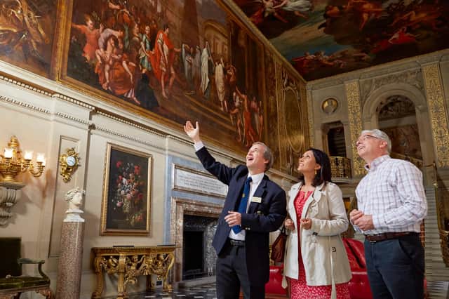 Visitors marvel at the Painted Hall in Chatsworth House (photo: Chatsworth House Trust).