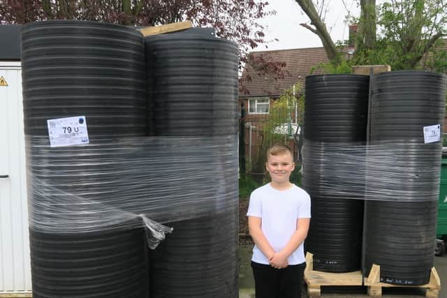 The school contacted a number of suppliers to source large tubing for children to crawl through and Weholite Limited Newport were kind enough to donate four large pieces and even delivered them at no cost.