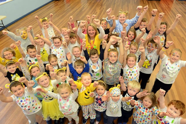A 2015 Children in Need event at Marsden Primary School. Who do you recognise in this photo?